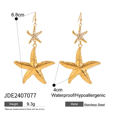 1 Pair Simple Series Vacation Turtle Stainless Steel 18K Gold Plated Rhinestone Women Drop Earrings h5 Picture2