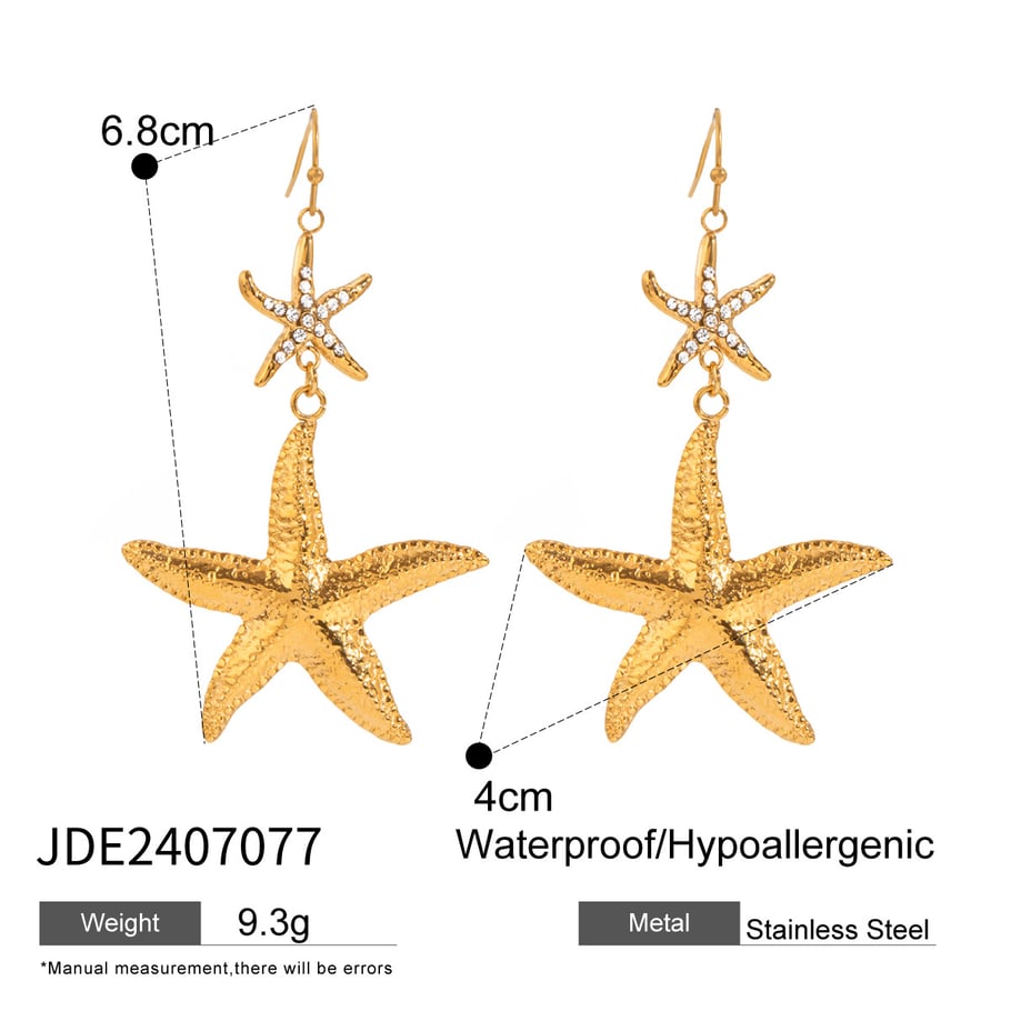 1 Pair Simple Series Vacation Turtle Stainless Steel 18K Gold Plated Rhinestone Women Drop Earrings Picture2