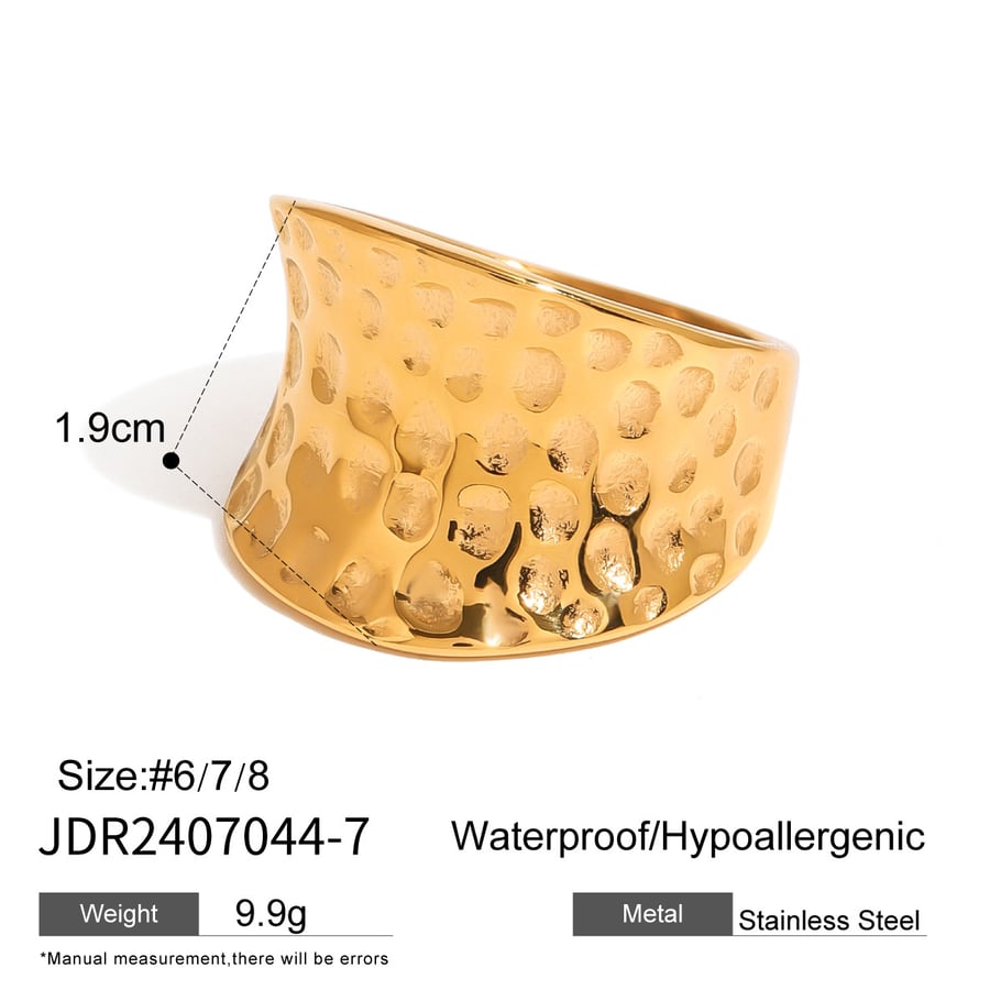 1 Pair Simple Retro Style Solid Color Stainless Steel 18K Gold Plated Women's Single Ring Picture2