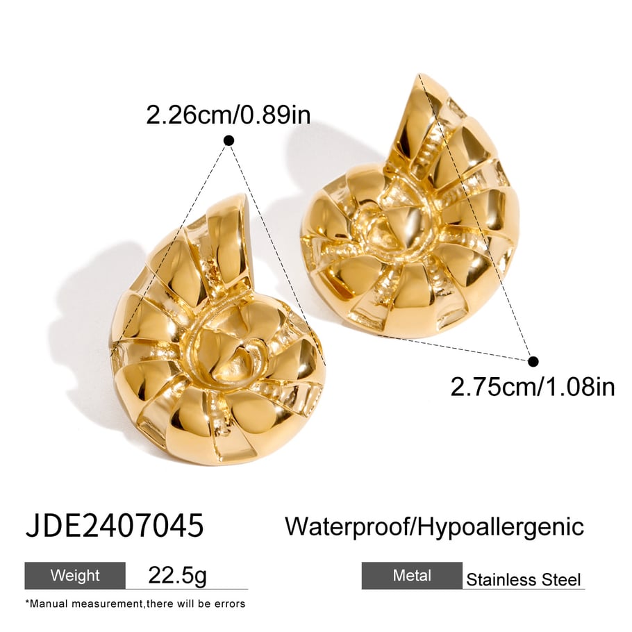1 Pair Simple Series Vacation Turtle Stainless Steel 18K Gold Plated Women Stud Earrings Picture2