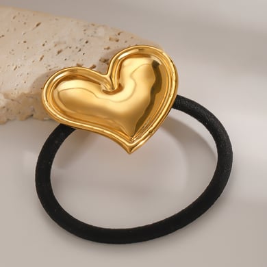 1 Paar Simple Series Simple Heart Edelstahl 18 Karat vergoldete Haarbänder für Damen h5 