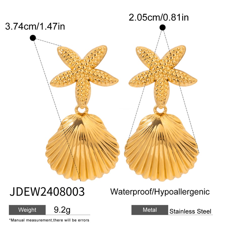 1 pair simple series vacation turtle stainless steel gold plated women drop earrings h5Picture2