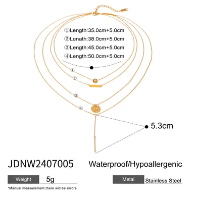 1 Piece Simple Series ins style Geometric Stainless Steel 18K Gold Plated Women Layered Necklaces h5 Picture2