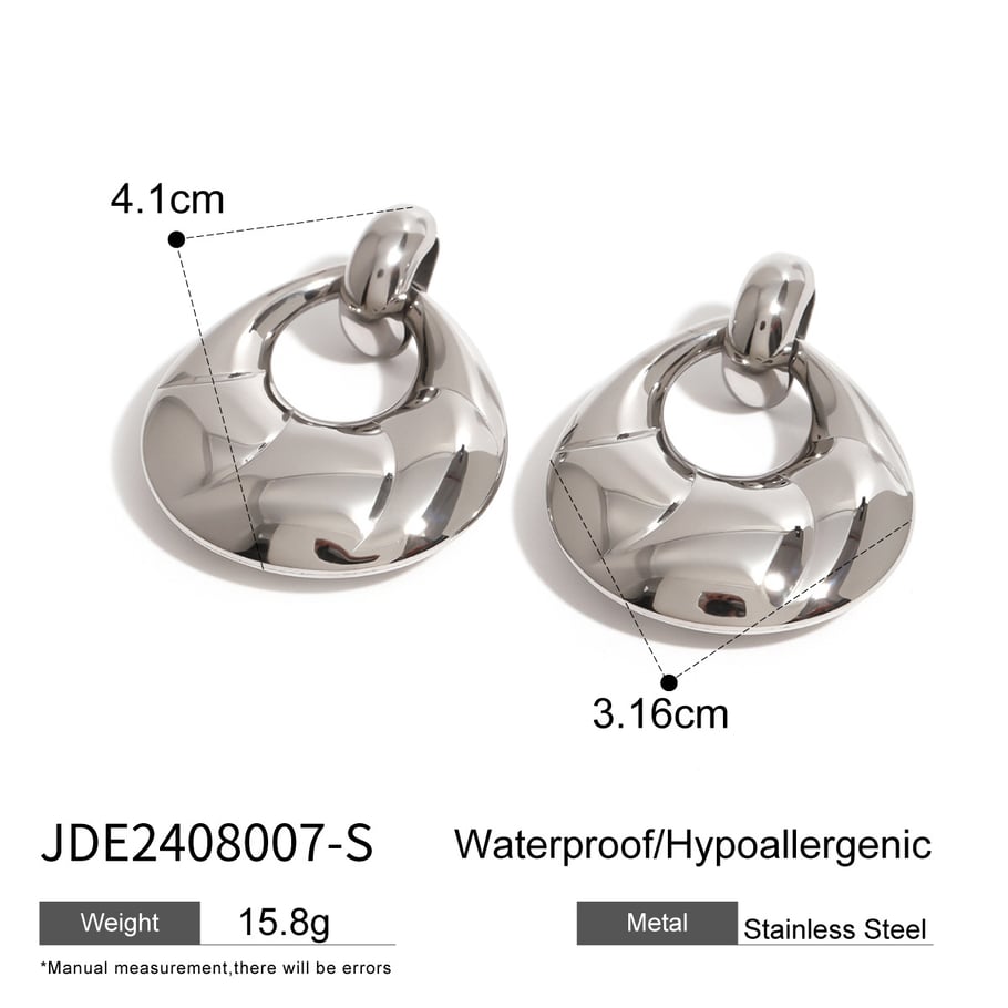 1 pair simple style geometric stainless steel  gold plated women's drop earrings Picture2