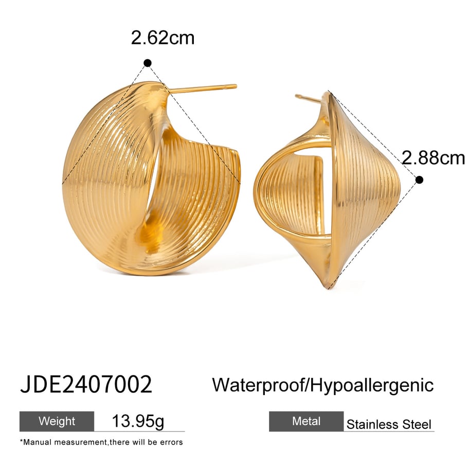 1 Pair Simple Series ins style line Stainless Steel 18K Gold Plated Women Stud Earrings Picture2