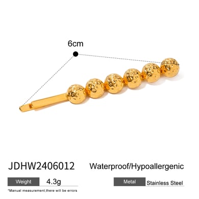 1 Pair Simple Series ins style Geometric Stainless Steel 18K Gold Plated Women Hair Clips h5 Picture2