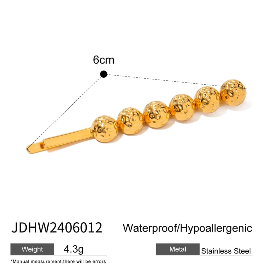 1 Pair Simple Series ins style Geometric Stainless Steel 18K Gold Plated Women Hair Clips Picture2