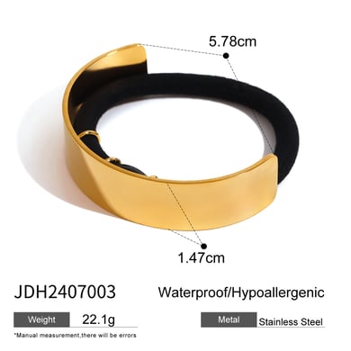 1 Paar Simple Series Einfache einfarbige Edelstahl-Haarbänder mit 18 Karat Goldbeschichtung für Damen h5 Bild2