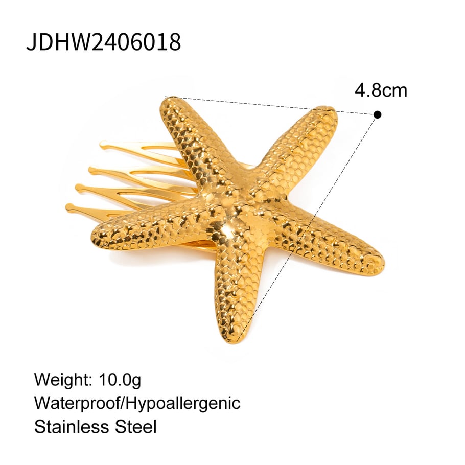 1 Pair Simple Series ins style Turtle Stainless Steel 18K Gold Plated Women Hair Clips Picture2