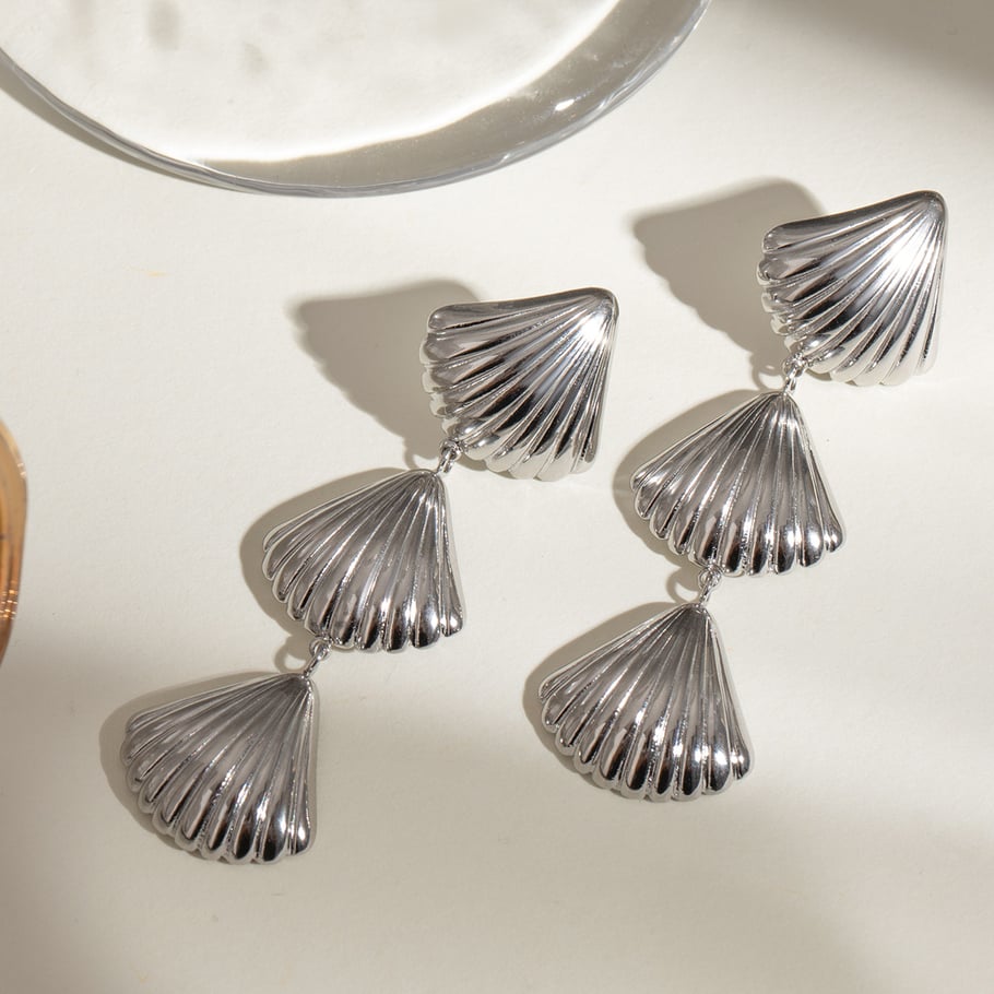 1 Pair Simple Series Simple Turtle Stainless Steel Women Drop Earrings 