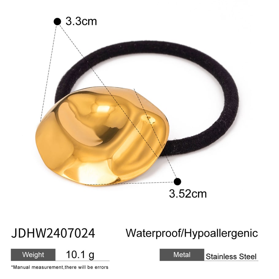 1 Paar Simple Series Einfache einfarbige Edelstahl-Haarbänder mit 18 Karat Goldbeschichtung für Damen Bild2