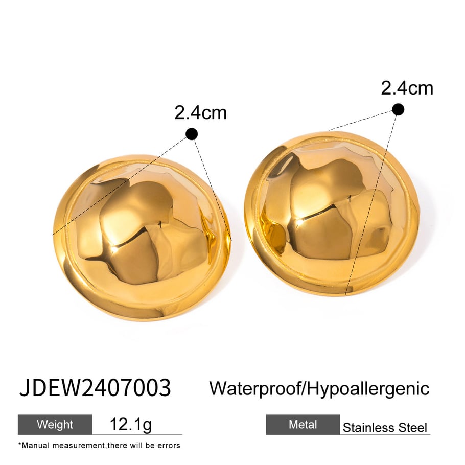 1 Pair Simple Series Simple Geometric Stainless Steel 18K Gold Plated Women Stud Earrings Picture2
