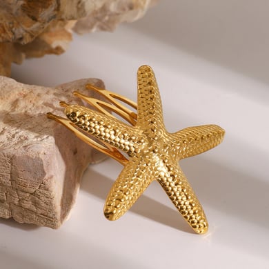 1 Pair Simple Series ins style Turtle Stainless Steel 18K Gold Plated Women Hair Clips h5 