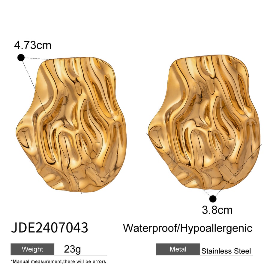 1 Pair Simple Series Retro Geometric Stainless Steel 18K Gold Plated Women Stud Earrings Picture2