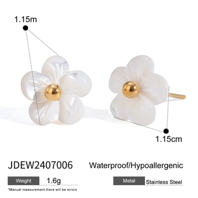 1 Pair Romantic Series Sweet Flower Stainless Steel 18K Gold Plated Women Stud Earrings h5 Picture2