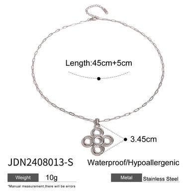 1 piece simple series retro flower stainless steel  gold plated women pendant necklaces h5 Picture2