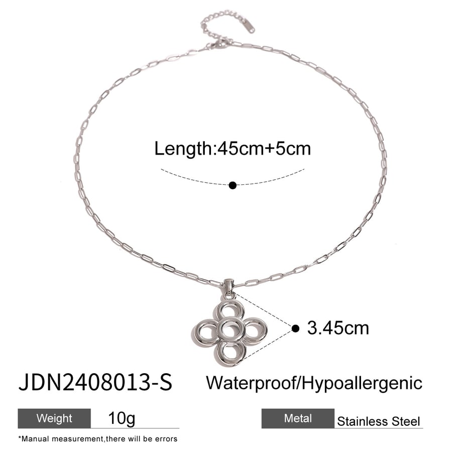 1 piece simple series retro flower stainless steel  gold plated women pendant necklaces Picture2