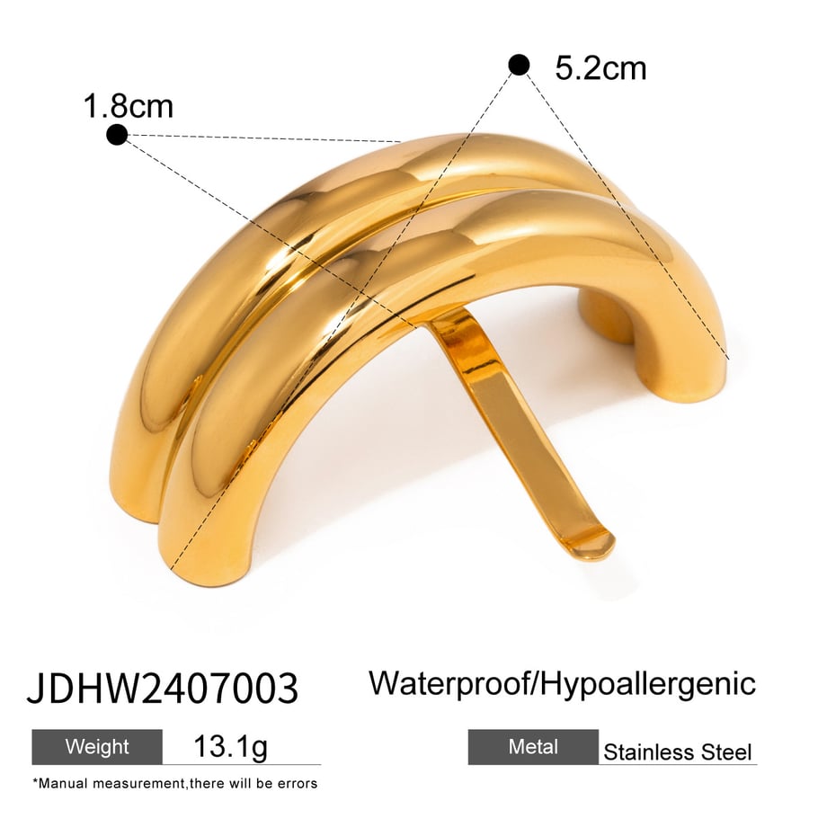 1 Pair Simple Series Simple Solid Color Stainless Steel 18K Gold Plated Women Hair Clips Picture2