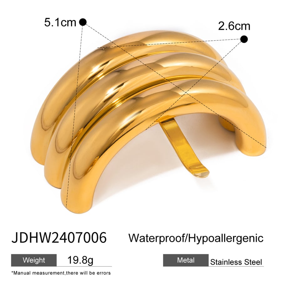 1 pair simple series simple solid color stainless steel  gold plated women hair clips Picture2