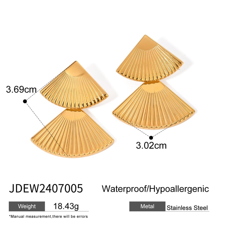 1 Paar Simple Series Ins Style Geometrischer Edelstahl 18 Karat vergoldete Damen-Tropfenohrringe Bild2