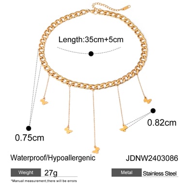 1 Piece Simple Series Sweet Butterfly Stainless Steel 18K Gold Plated Women Pendant necklaces h5 Picture2