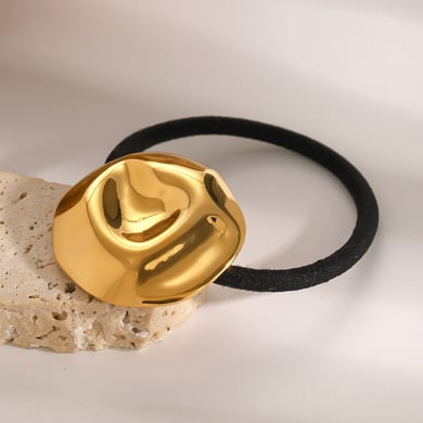 1 Paar Simple Series Einfache einfarbige Edelstahl-Haarbänder mit 18 Karat Goldbeschichtung für Damen h5 