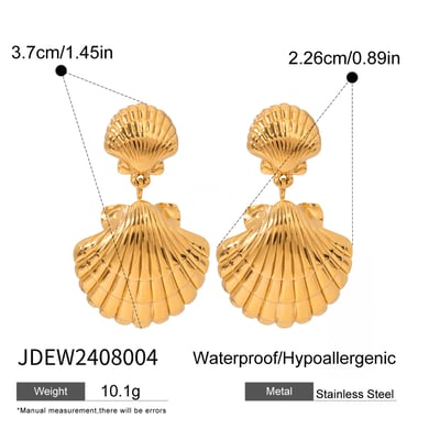 1 Pair Simple Series Vacation Turtle Stainless Steel 18K Gold Plated Women Drop Earrings h5 Picture2