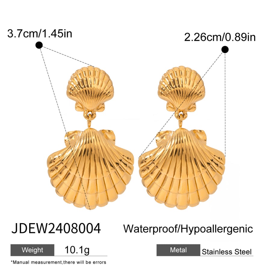 1 Pair Simple Series Vacation Turtle Stainless Steel 18K Gold Plated Women Drop Earrings Picture2