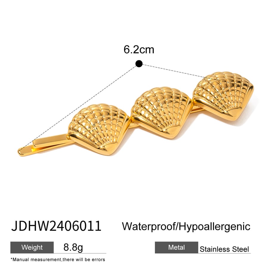 1 Pair Simple Series ins style Turtle Stainless Steel 18K Gold Plated Women Hair Clips Picture2