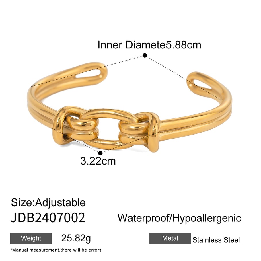 1 Piece Simple Series ins style Twist Stainless Steel 18K Gold Plated Women Bangles Picture2