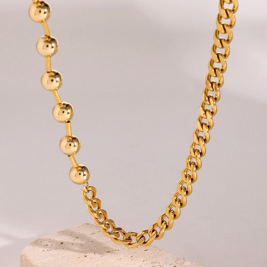 1 Stück Simple Series Ins Style Perlen Edelstahl 18 Karat vergoldet Damen Anhänger Halsketten 