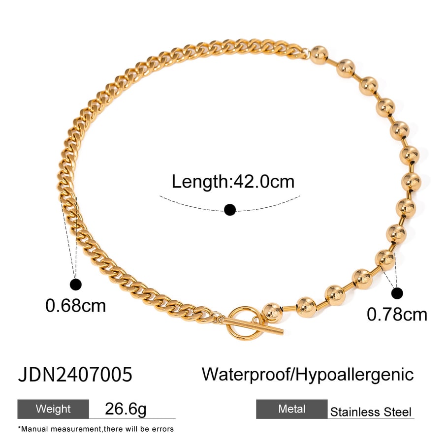 1 Stück Simple Series Ins Style Perlen Edelstahl 18 Karat vergoldet Damen Anhänger Halsketten Bild2