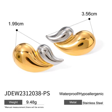 1 Paar einfache Serie im Ins-Stil Tropfen Edelstahl 18 Karat vergoldet Damen Ohrstecker h5 Bild2