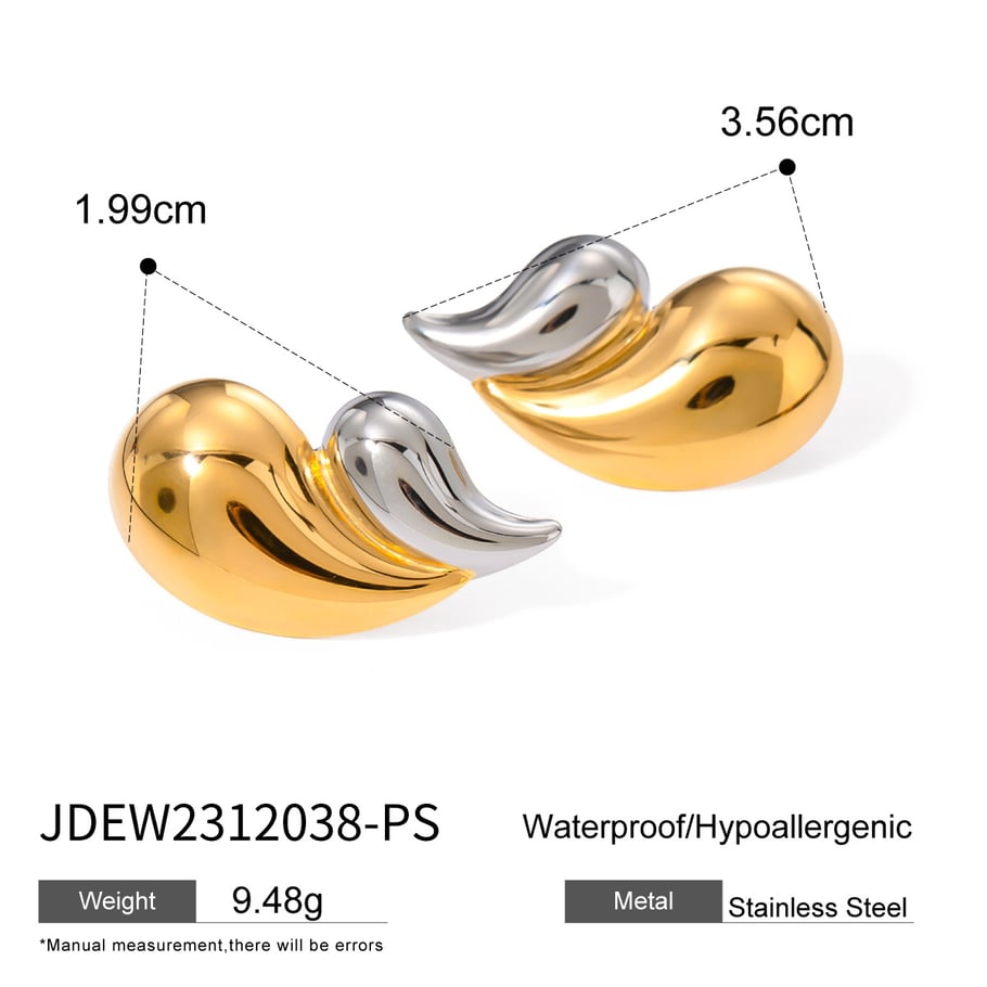 1 Paar einfache Serie im Ins-Stil Tropfen Edelstahl 18 Karat vergoldet Damen Ohrstecker Bild2