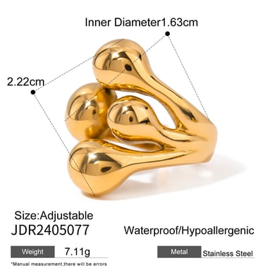 1 paar simple series  style geometrischer edelstahl 18 karat vergoldet verstellbare damenringe h5 Bild2