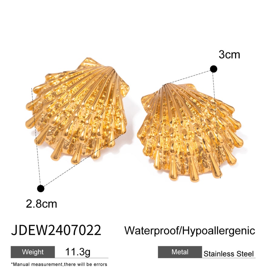 1 Pair Simple Series ins style Turtle Stainless Steel 18K Gold Plated Women Stud Earrings Picture2