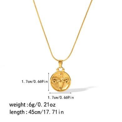 1 piece of classic fashion 18k gold-plated stainless steel 12 constellation pendant necklace for women's jewelry for daily wear h5 Picture2