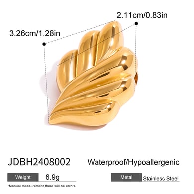 1 Paar Simple Series Einfache geometrische Edelstahl 18 Karat vergoldete Damenbroschen h5 Bild2