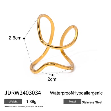 1 Paar Simple Series Simple Line Edelstahl 18 Karat vergoldete verstellbare Damenringe h5 Bild2