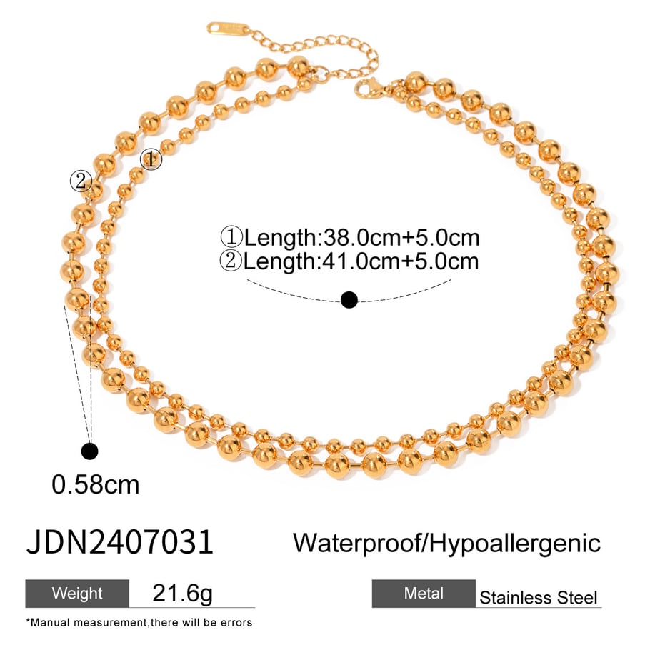 1 piece simple series simple heart stainless steel gold plated women beaded necklaces h5Picture2