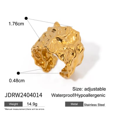 1 Piece Classic Series Retro Solid Color Stainless Steel 18K Gold Plated Women Bangles h5 Picture2