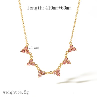 1 Stück schlichte und modische 18 Karat vergoldete Edelstahl-Diamant-Dreieckskette für Damen zum täglichen Tragen h5 Bild2
