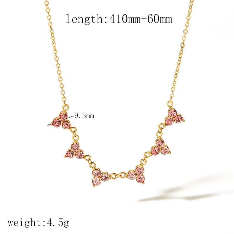 1 Stück schlichte und modische 18 Karat vergoldete Edelstahl-Diamant-Dreieckskette für Damen zum täglichen Tragen Bild2