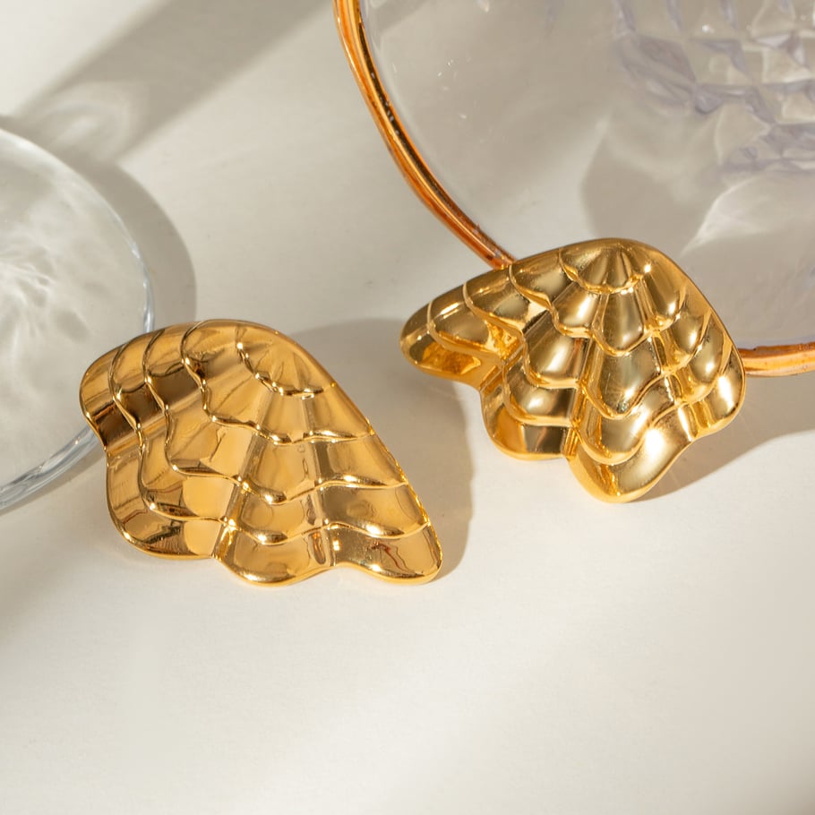 1 Pair Simple Series Retro Geometric Stainless Steel 18K Gold Plated Women Stud Earrings 
