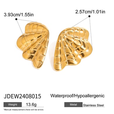 1 Pair Simple Series Retro Geometric Stainless Steel 18K Gold Plated Women Stud Earrings h5 Picture2
