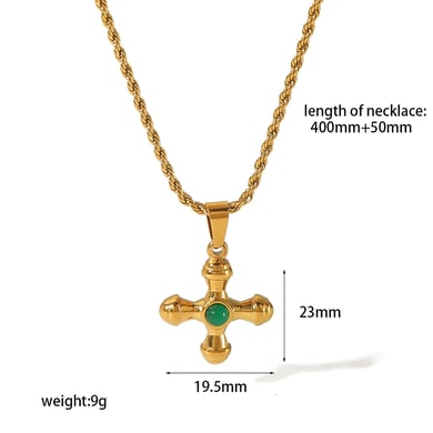 1 Pair Simple Series Retro Cross 18K Gold Plated Artificial Gemstone Women Earrings Set h5 Picture2