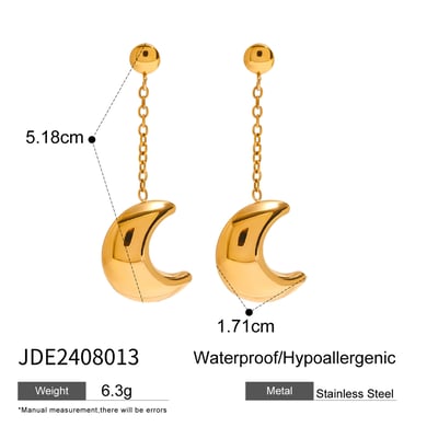1 Paar Simple Series Simple Sonne/Mond Edelstahl 18 Karat vergoldet Damen Tropfenohrringe h5 Bild2