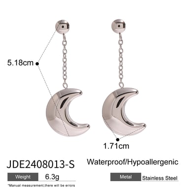 1 Paar Simple Series Simple Sonne/Mond Edelstahl 18 Karat vergoldet Damen Tropfenohrringe h5 Bild2