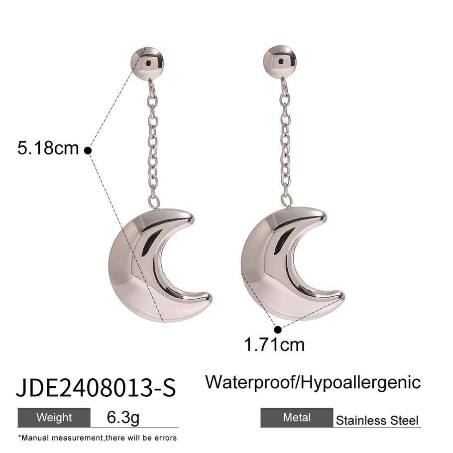 1 Paar Simple Series Simple Sonne/Mond Edelstahl 18 Karat vergoldet Damen Tropfenohrringe Bild2