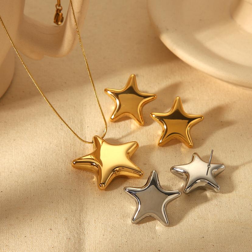 1 Piece Simple Series Classic Geometric Stainless Steel 18K Gold Plated Women Pendant necklaces 